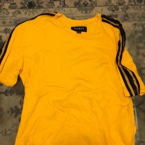 PacSun Yellow Striped Sleeve T-shirt